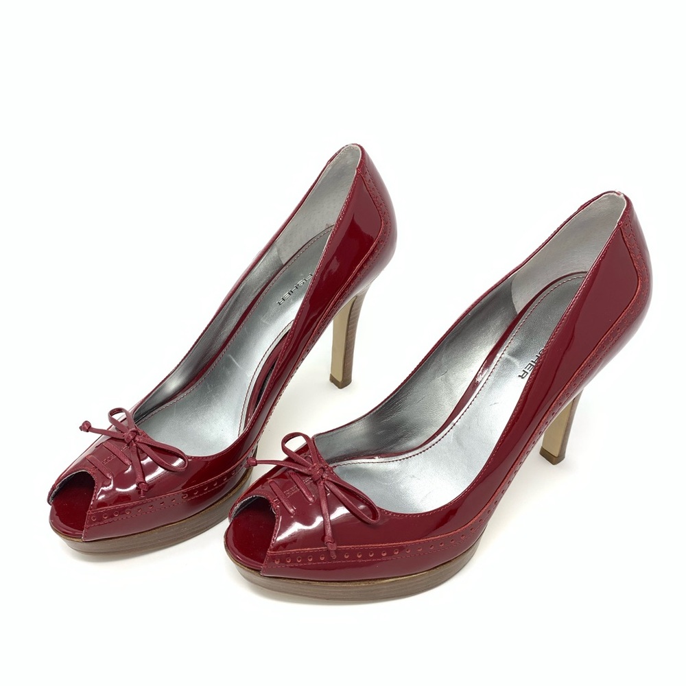 Marc Fisher Vica red peep toe pumps size 8.5